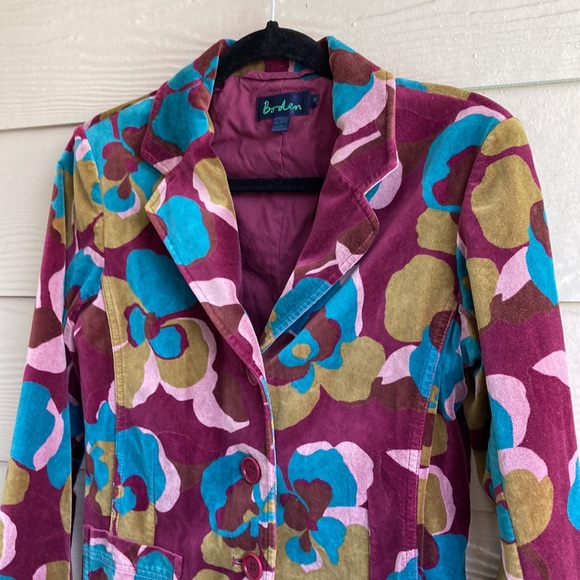 Boden Jackets & Coats Boden Velvet Fitted Floral Blazer Jacket